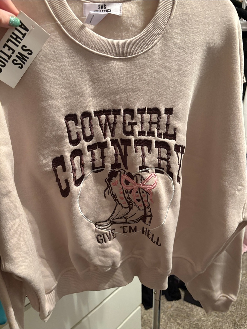 SWS Athleisure Women’s Cream "Cowgirl Country" Graphic Sweatshirt